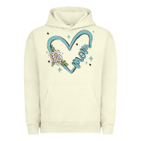 Pigment Pistachio mom with heart and flowers Urban Hoodie - MaliasSmallBusiness