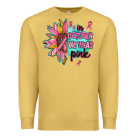 Antique Gold sunflower in october we wear pink Premium Sweatshirt - AdoDesignShop