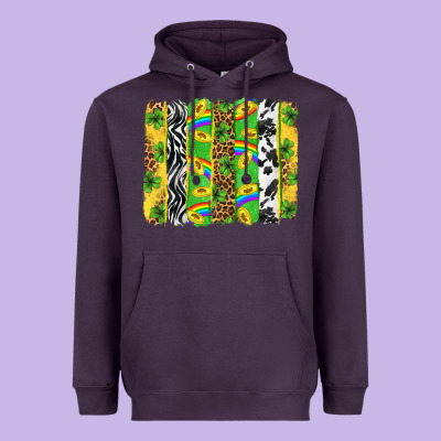 St. Patrick's Day Brushstrokes Heavyweight Hoodie Designed By Neo Western