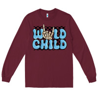 Burgundy wild child blue skeleton Long Sleeve Tee - MaliasSmallBusiness