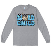 Heather Grey wild child blue skeleton Long Sleeve Tee - MaliasSmallBusiness