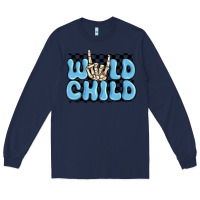 Navy wild child blue skeleton Long Sleeve Tee - MaliasSmallBusiness