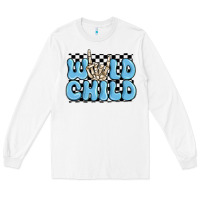 White wild child blue skeleton Long Sleeve Tee - MaliasSmallBusiness