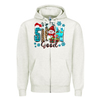 Oatmeal Heather up to snow good Zipper Hoodie - Zillion Design Studio