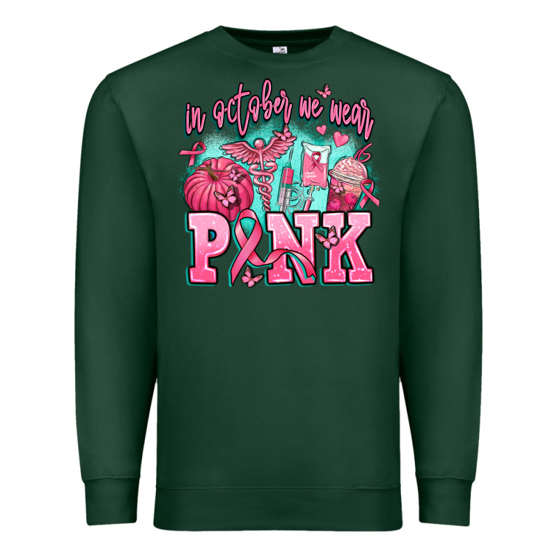 In October We Wear Pink Premium Sweatshirt by AdoDesignShop | Teevron