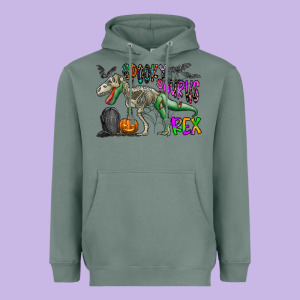 Spooky Saurus Rex Heavyweight Hoodie Designed By Cowhidedigitalart