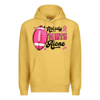 Antique Gold nobody fights alone pink football breast cancer awareness Premium Hoodie - Jasminsmagicworld
