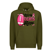 Army Green nobody fights alone pink football breast cancer awareness Premium Hoodie - Jasminsmagicworld