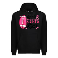 Black nobody fights alone pink football breast cancer awareness Premium Hoodie - Jasminsmagicworld