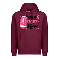 Burgundy nobody fights alone pink football breast cancer awareness Premium Hoodie - Jasminsmagicworld