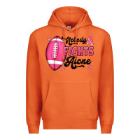 Carrot nobody fights alone pink football breast cancer awareness Premium Hoodie - Jasminsmagicworld