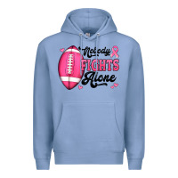 Nobody Fights Alone Pink Football Breast Cancer Awareness Premium Hoodie | Teevron