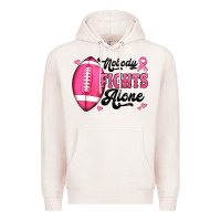 Pale Pink nobody fights alone pink football breast cancer awareness Premium Hoodie - Jasminsmagicworld