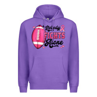 Purple nobody fights alone pink football breast cancer awareness Premium Hoodie - Jasminsmagicworld