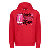 Red nobody fights alone pink football breast cancer awareness Premium Hoodie - Jasminsmagicworld