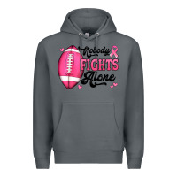 Rock nobody fights alone pink football breast cancer awareness Premium Hoodie - Jasminsmagicworld