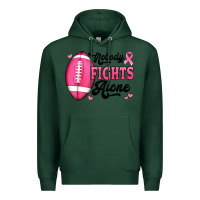 Sports Green nobody fights alone pink football breast cancer awareness Premium Hoodie - Jasminsmagicworld