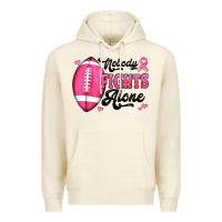 Tofu nobody fights alone pink football breast cancer awareness Premium Hoodie - Jasminsmagicworld