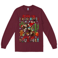 Burgundy giddy up jingle horse pick up your feet Long Sleeve Tee - MaliasSmallBusiness
