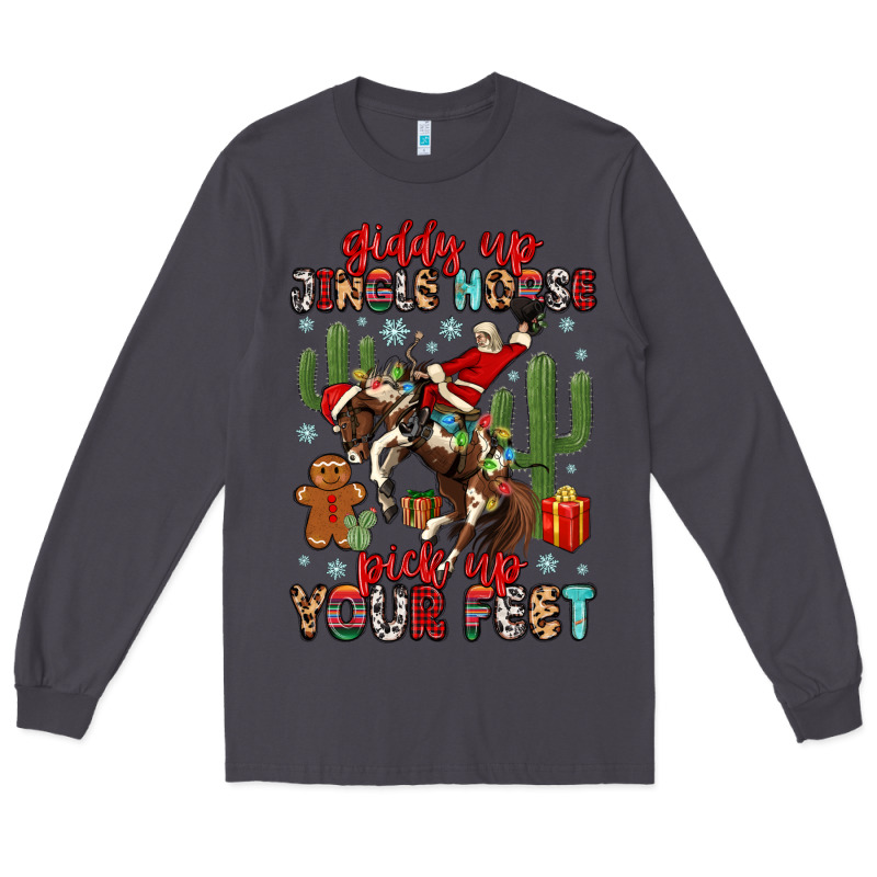 Giddy Up Jingle Horse Pick Up Your Feet Long Sleeve Tee by MaliasSmallBusiness | Teevron