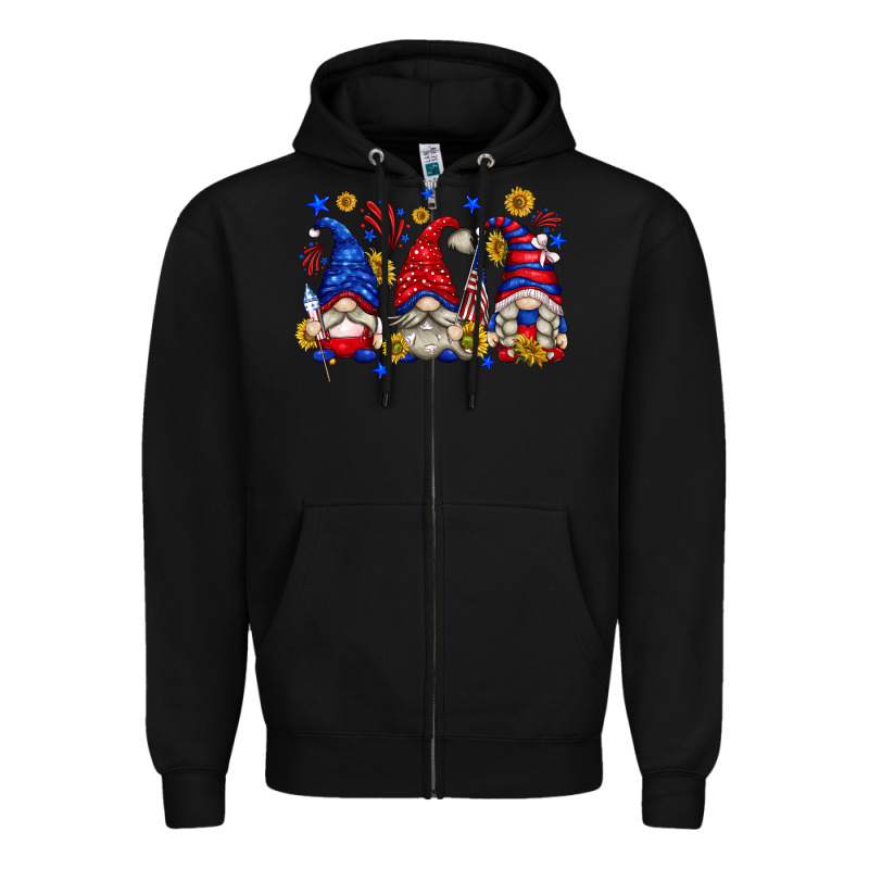 American Gnomes With Sunflowers Zipper Hoodie by texasbilliewilder | Teevron