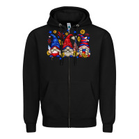 Black American gnomes with sunflowers Zipper Hoodie - texasbilliewilder