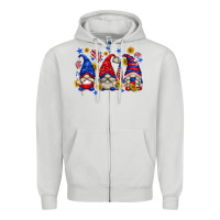 Dove Grey American gnomes with sunflowers Zipper Hoodie - texasbilliewilder