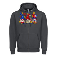 Smoke American gnomes with sunflowers Zipper Hoodie - texasbilliewilder