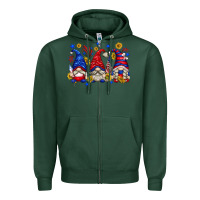 Sports Green American gnomes with sunflowers Zipper Hoodie - texasbilliewilder