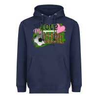Navy love my girl soccer Heavyweight Hoodie - HRA Design Shop