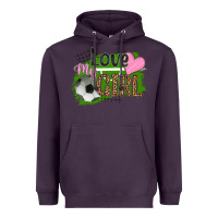Plum love my girl soccer Heavyweight Hoodie - HRA Design Shop