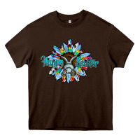 Chocolate Brown happy easter sunflower Heavy Core Tee - CowhideDigitalArt