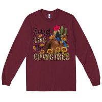 Burgundy long live the cowgirls Long Sleeve Tee - MaliasSmallBusiness