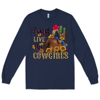 Navy long live the cowgirls Long Sleeve Tee - MaliasSmallBusiness