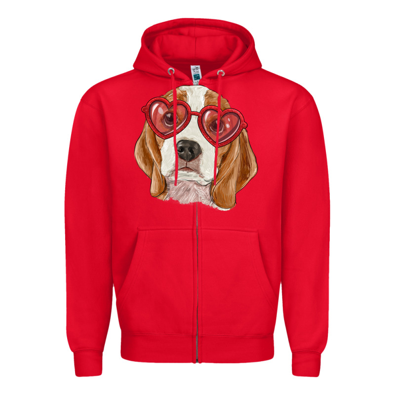 Beagle With Love Glasses Zipper Hoodie by RanaPortraitStore | Teevron