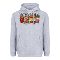 Heather Grey christmas drink Heavyweight Hoodie - CowhideDigitalArt