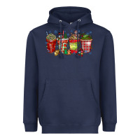 Navy christmas drink Heavyweight Hoodie - CowhideDigitalArt