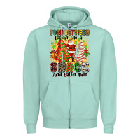 Seafoam torn between looki like a snack and eatin one Zipper Hoodie - Zillion Design Studio