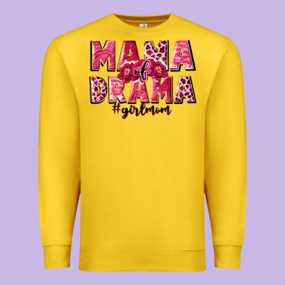 Mama Of Drama Girl Mom Premium Sweatshirt Designed By Jahusdesignshop