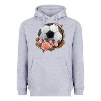 Heather Grey western soccer with roses Heavyweight Hoodie - HRA Design Shop