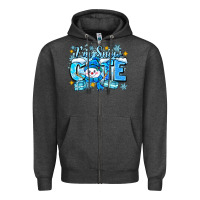 Charcoal Heather im snow cute Zipper Hoodie - Zillion Design Studio
