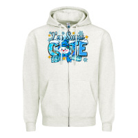 Oatmeal Heather im snow cute Zipper Hoodie - Zillion Design Studio