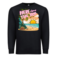 Black here comes the sun Premium Sweatshirt - JahusDesignShop