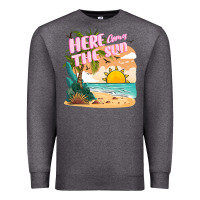 Charcoal Heather here comes the sun Premium Sweatshirt - JahusDesignShop