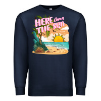 Navy here comes the sun Premium Sweatshirt - JahusDesignShop