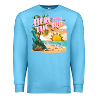 Ocean Blue here comes the sun Premium Sweatshirt - JahusDesignShop