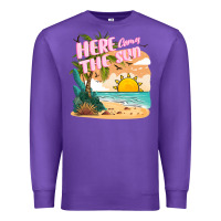 Purple here comes the sun Premium Sweatshirt - JahusDesignShop