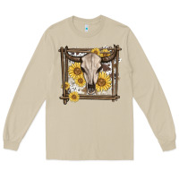 Mushroom western bull skull Long Sleeve Tee - MaliasSmallBusiness