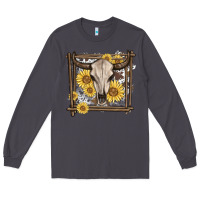 Smoke western bull skull Long Sleeve Tee - MaliasSmallBusiness