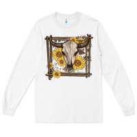 White western bull skull Long Sleeve Tee - MaliasSmallBusiness